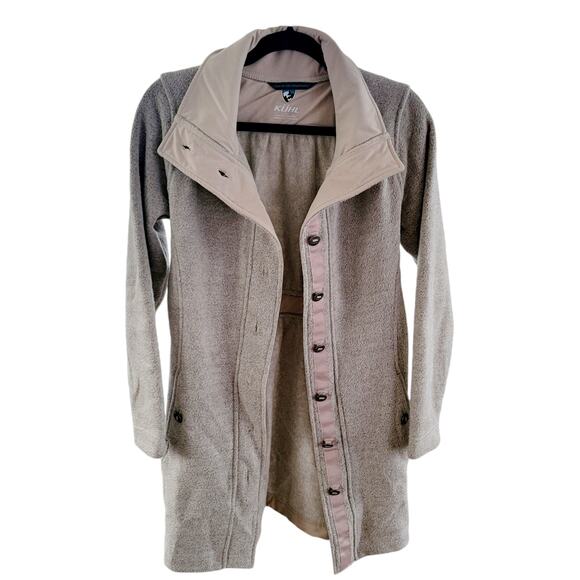 Kuhl Savina Sweater Fleece Jacket Button Front Size Small Beige - Picture 9 of 9